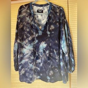 Johnny Was Workshop tie dye silk top